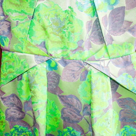 NWOT TopShop Pastel Floral Dress, Green Dress, A-line Dress, Spring Dress - Picture 3 of 5